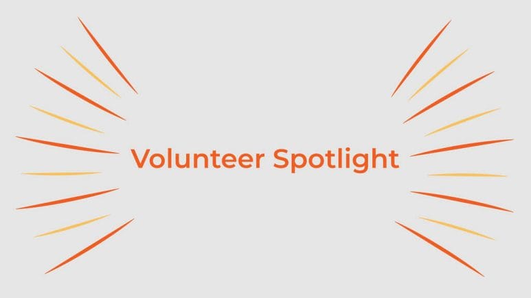 Volunteer spotlight title with design